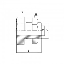 Traversée de cloison - Filetage GAZ (NFE 03005)