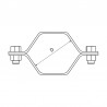 Collier hexagonal support de tuyauterie sans tige - tube ISO - inox 304 - SOFRA INOX