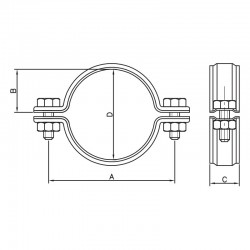 Round pipe support collar without stem - ISO standard - stainless steel 304 - SOFRA INOX