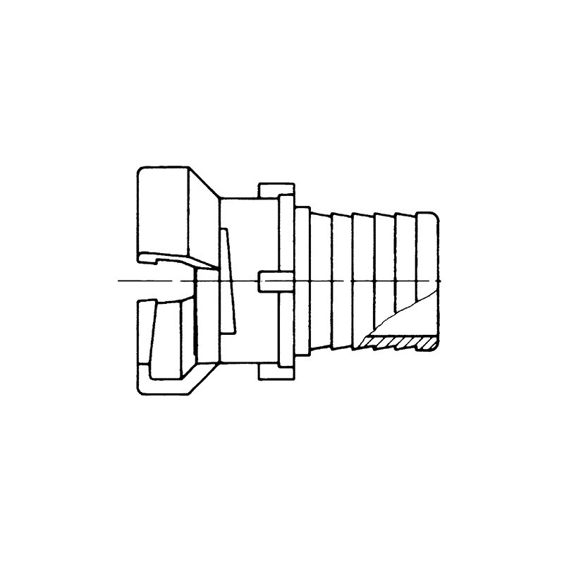 Guillemin symmetrical half-coupling with lock and reduced hose shank - SOFRA INOX