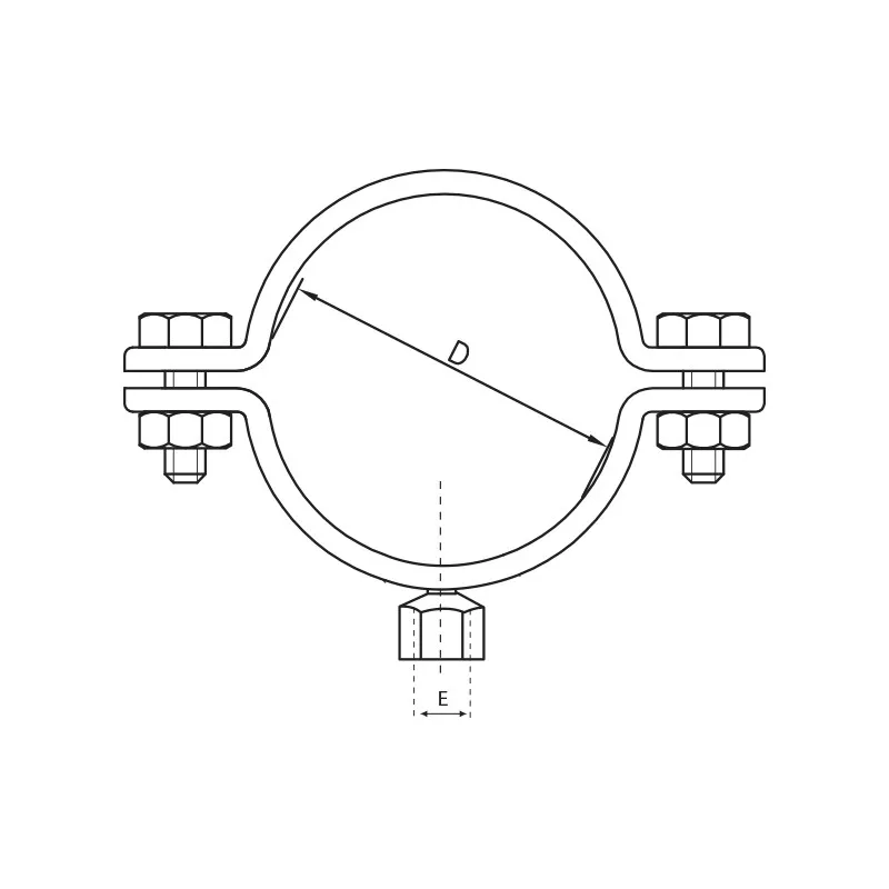 304 stainless steel round pipe holder for chemical installation SOFRA