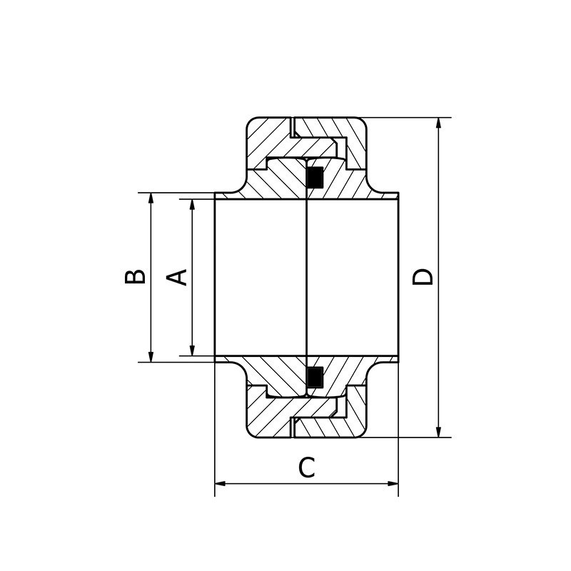 4-piece complete fitting SMS aseptic 316L with EPDM seal