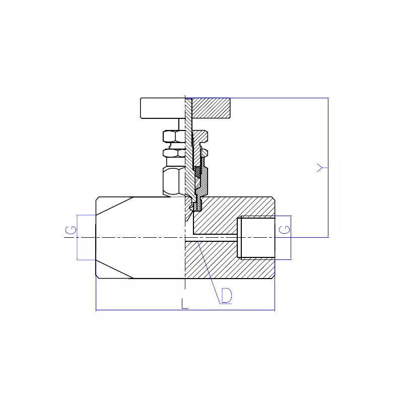 Female female needle valve gas thread AISI 316 - SOFRA INOX