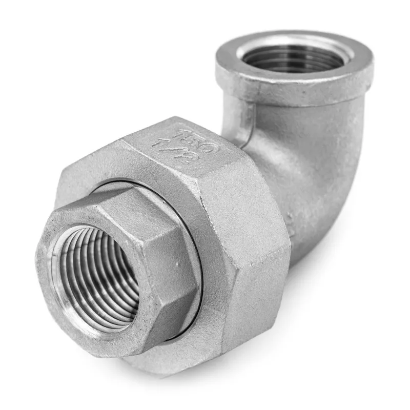 Female union elbow - Gas thread - Piping accessory 1.4436 - SOFRA-INOX