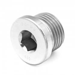 Hexagonal male plug with shoulder DIN 908 - Gas thread - Stainless steel 316 - SOFRA-INOX