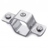 SMS two screws hexagonal pipe holder without rod 304 stainless steel - SOFRA INOX