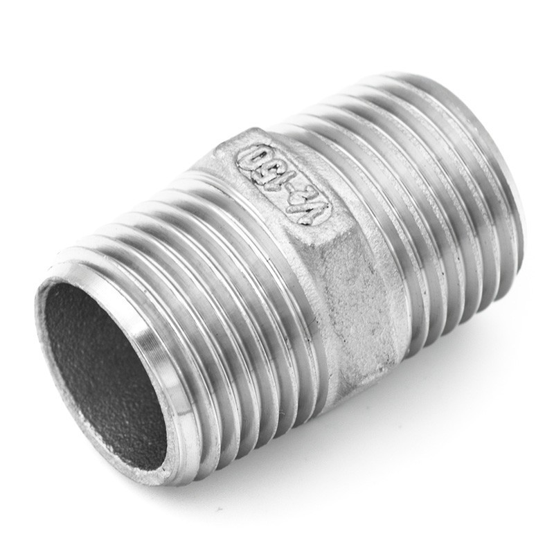 Hexagonal pipe nipple - male-male - GAS thread - stainless steel 316 - SOFRA-INOX