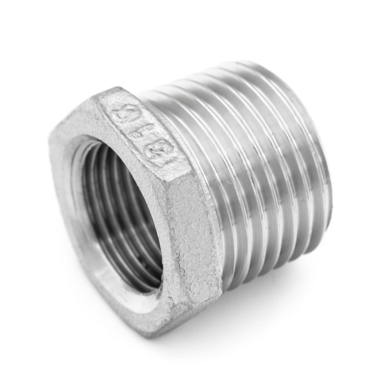 Molded female reduction in stainless steel 316 - Gas thread - Piping accessory 1.4436 - SOFRA-INOX