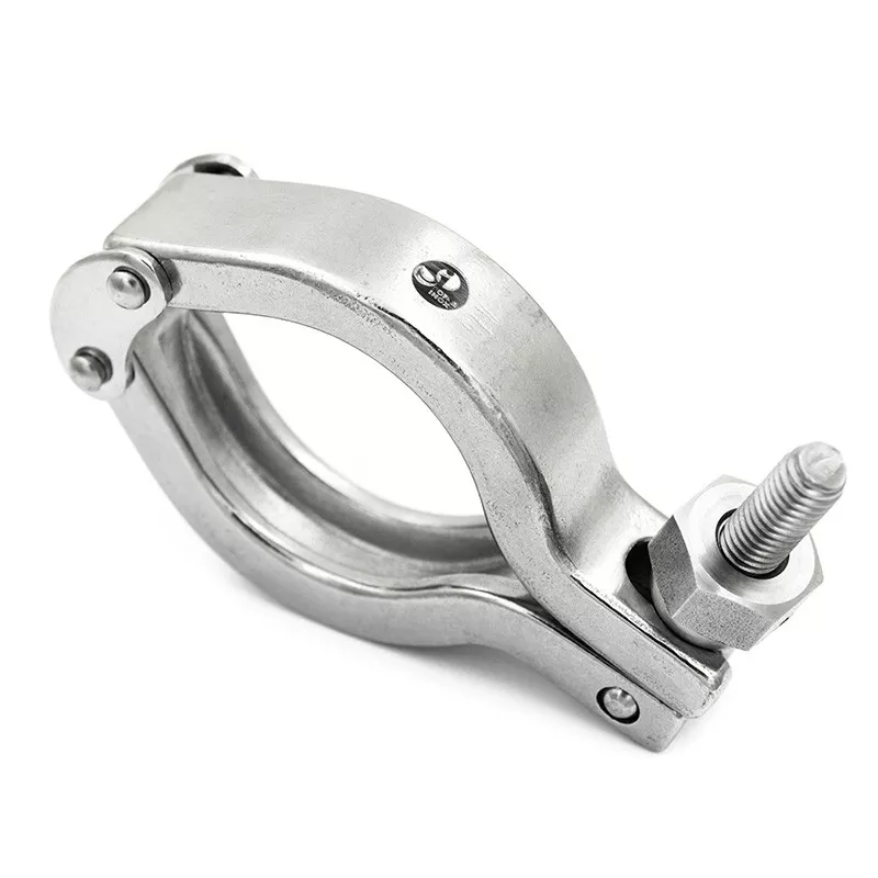 Collier Clamp en inox 304 avec écrou hexagonal bombé pour raccord Clamp norme SMS - SOFRA INOX