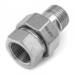 Union fitting - Male Female with gasket - Octogonal nut - Gas thread - J06 Series