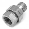 3 pieces Union fitting - Male Female with gasket - Octogonal nut - Gas thread - J06 Series - SOFRA INOX