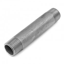 Pipe nipple 100 mm for gas threaded pipes, in stainless steel 316L EN 10217-7 - SOFRA-INOX