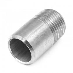 Gas tapered male threaded nipple 30 to 100 mm - stainless steel 316L 1.4404 - EN 10217-7 - SOFRA INOX