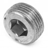 Bouchon mâle hexagonal creux - Filetage gaz DIN 906 - inox 316 - Accessoire de tuyauterie 1.4404 - SOFRA-INOX