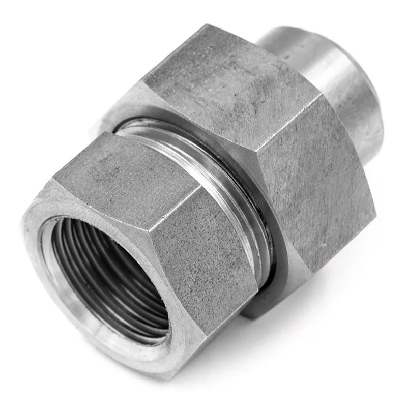 3 pieces Union Fitting - BW Female with gasket - Hexagonal nut - Gas thread - J Series - SOFRA INOX