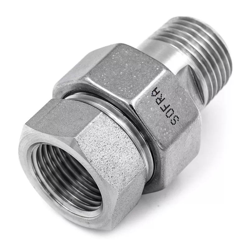 Double seal union - Male Female - Octagonal nut - NPT thread - T06N Series - SOFRA INOX