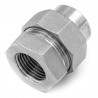 Union 3 pieces Female Female NPT thread, in stainless steel 316L with octagonal nut and PTFE gasket - Series J06N - SOFRA INOX