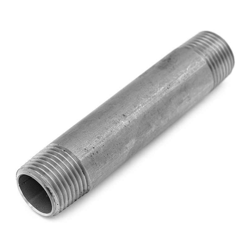 Nipple tube 100 mm - NPT thread - 316L - EN 10217-7 - SOFRA-INOX