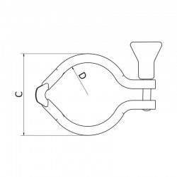 Standard ISO clamp in stainless steel 304 (1.4301) with blind nut : SOFRA INOX