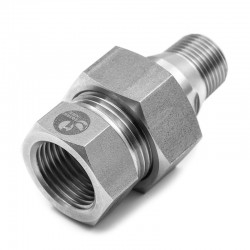 3 pieces Union fitting - Male Female with gasket - Hexagonal nut - Gas thread - J Series - SOFRA INOX