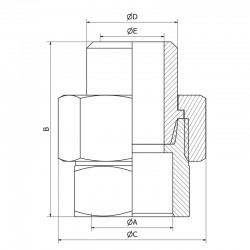 Raccord Union 3 pièces - Lisse Femelle  - Ecrou octogonal - Filetage gaz - série M6L - SOFRA INOX
