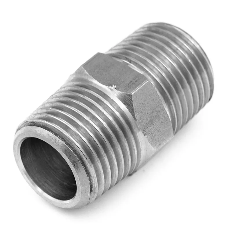 hexagonal nipple - Male male - 316L stainless steel - Conical gas thread - EN 10272 - SOFRA-INOX