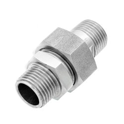 3 pieces Union Fitting - Male Male with seal - Hexagonal nut - Gas thread - J Series - SOFRA INOX