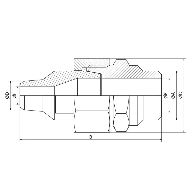 Reduced 3 pieces Union BW Male Sphere on Cone R Series SOFRA INOX