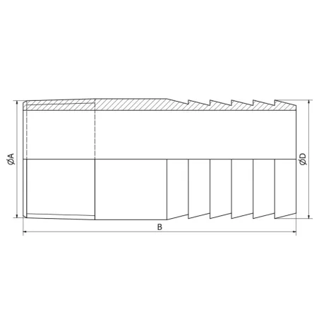 Embout mâle cannelé cylindrique à filetage gaz - 316L - EN 10217-7 ...