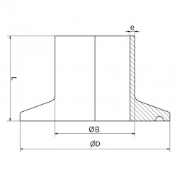 Ferrule clamp ISO 28.6mm/35mm de long - inox 316L/1.4404 DESP : SOFRA INOX
