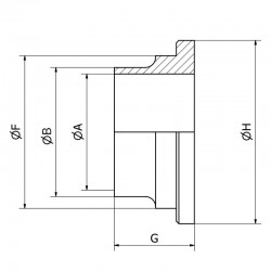 Welding liner  piece for SMS 1145 fitting made of stainless steel 316L (1.4409) - SOFRA INOX