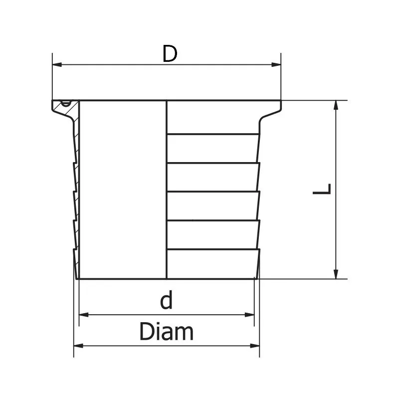 Ferrule micro Clamp cannelée ISO 316L/1.4404 DESP - Sofra Inox