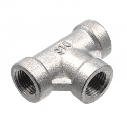 Molded female tee - NPT thread - 316 stainless steel piping accessory - SOFRA-INOX