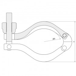 ASME BPE collar fort Clamp fitting with non-through nut - SOFRA INOX