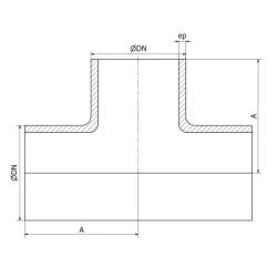Té égal ISO sans manchette 316L Bio-Pharm