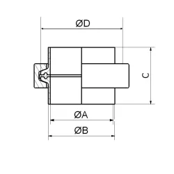 Raccord clamp ISO complet lg 21.5 mm - RA inf 0.8µ - 316