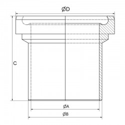 DIN 11864-1 form A long liner for ISO pipe - SOFRA INOX