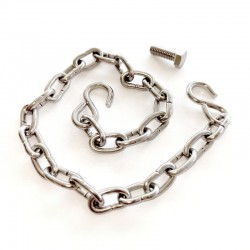 30cm chain with 2 hooks and a screw, for SMS blank nut - SOFRA INOX