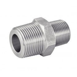 Hexagonal male-male reducer - NPT thread - stainless steel 304L - Piping accessory 3000 Series LBS - SOFRA-INOX