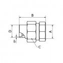 Raccord Union Lisse - Femelle - Ecrou hexagonal - Filetage gaz - Série AL