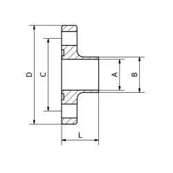 Bride femelle courte DIN 11864-2 à tube ASME - SOFRA INOX