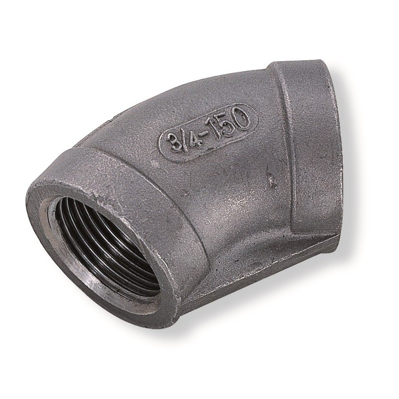 Molded elbow 45° - Female-Female - Gas thread - stainless steel 316 - SOFRA-INOX