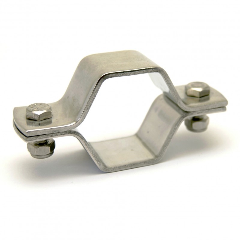 Hexagonal pipe support collar without stem - ISO tube - stainless steel 304 - SOFRA INOX